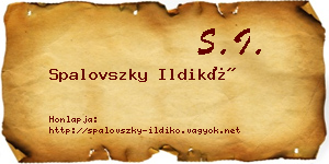 Spalovszky Ildikó névjegykártya